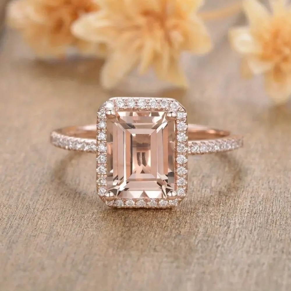 Elegant Rose Gold Zercon Ring